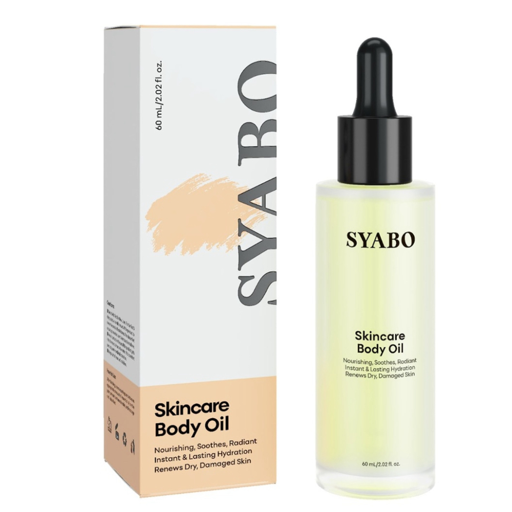 SYABO Skincare Body Oil, a moisturizing and hydrating body oil dry skin.